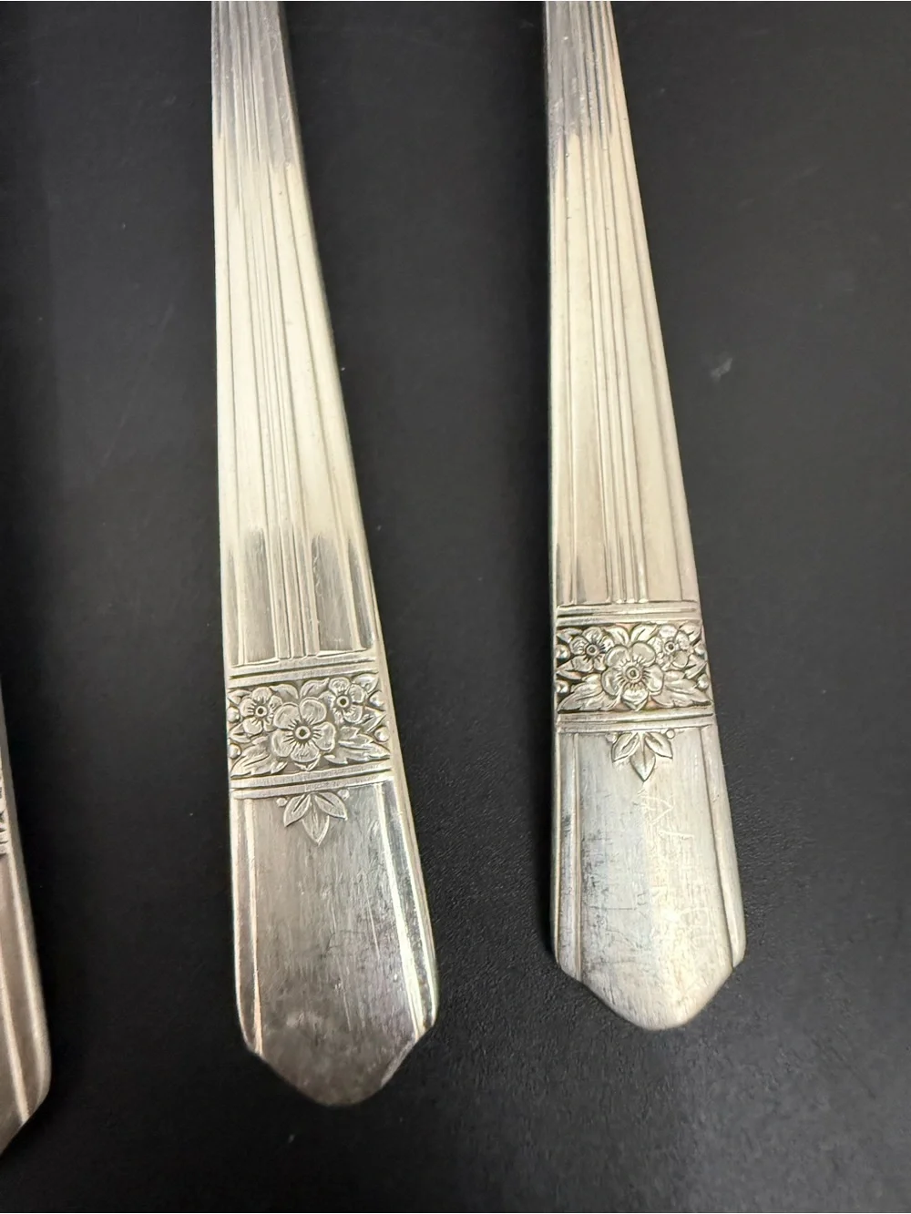 6pc Vintage ONEIDA Simeon & George Rogers Co. Silver Rose Silver-plate Teaspoon